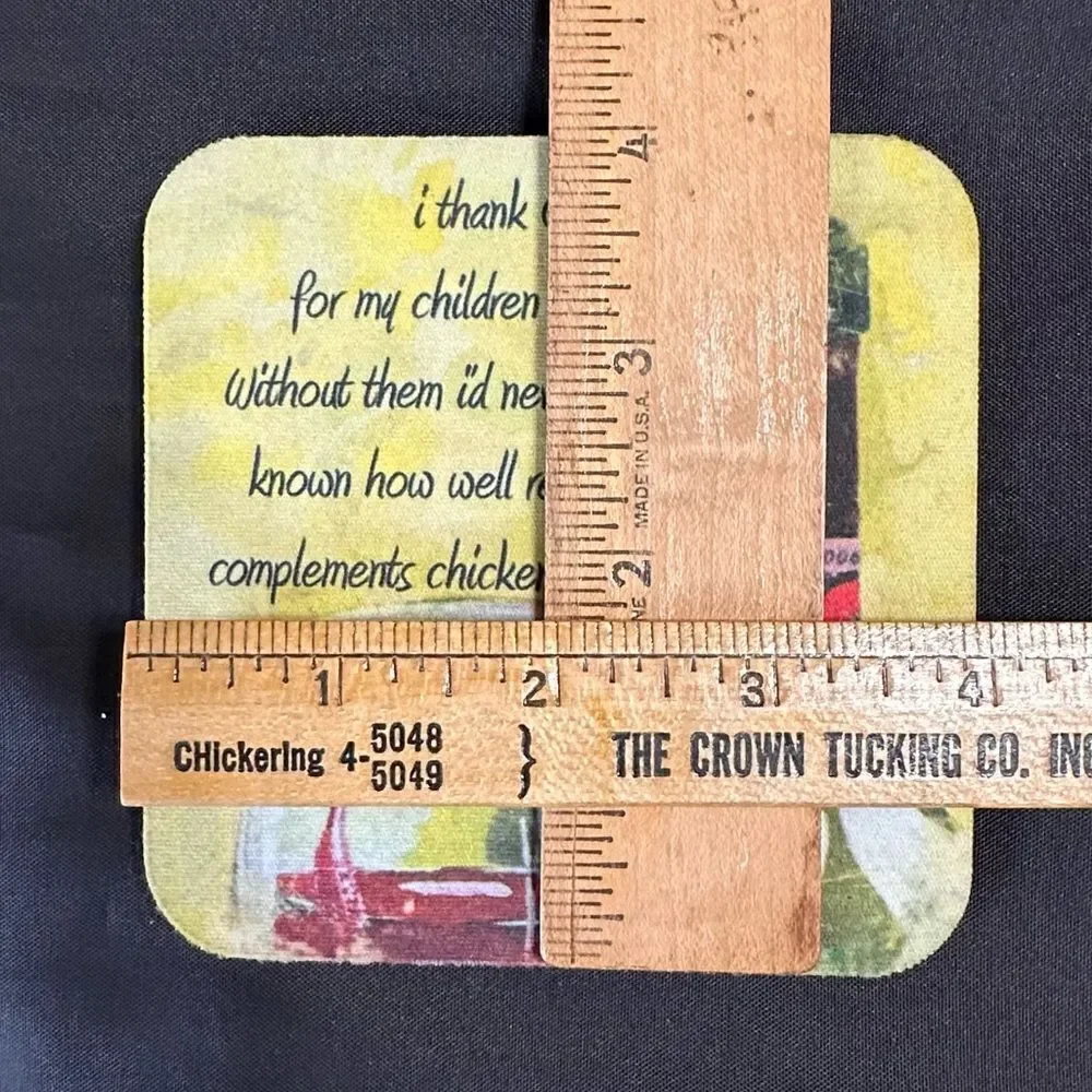 Vintage Style Funny Wine Coasters set of two